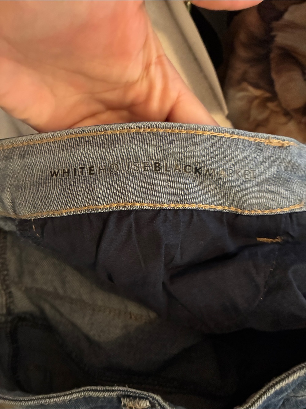 White House Black Market The skinny Distressed and sequined Blue Denim Jeans - Picture 8 of 12